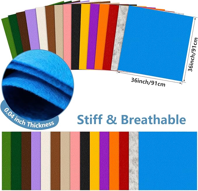 Felt Fabric 36'' X 36'' Large Felt Sheets Stiff Craft Felt by The Yard - Image 2