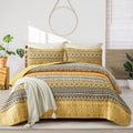 WONGS BEDDING Boho Queen Quilt Set, Lightweight Microfiber Bed Decor Bedspread by WONGSBEDDING