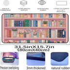 Cute Bookshelf Deskmat, Game Pad, Large Office Desk Keyboard Mat, Anti Slip - Image 2