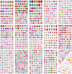 1200+pcs 6~15mm Self-Adhesive Gem Stickers Various Shapes and Colors by Buylorco