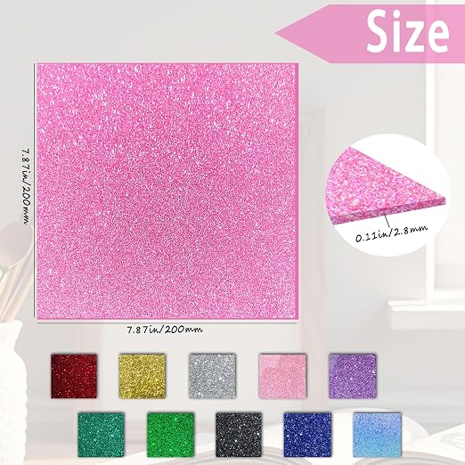 Glitter Acrylic Sheets, 1/8 in Thick, 2 Pack | 3mm Cast Sparkly Acrylic - Image 2