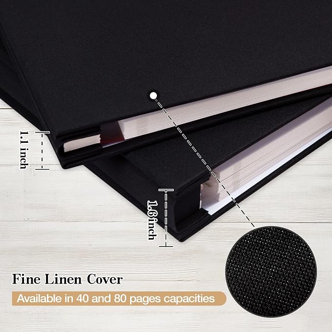 potricher Large Photo Album Self Adhesive 3x5 4x6 5x7 8x10 10x12 Pictures Linen - Image 5