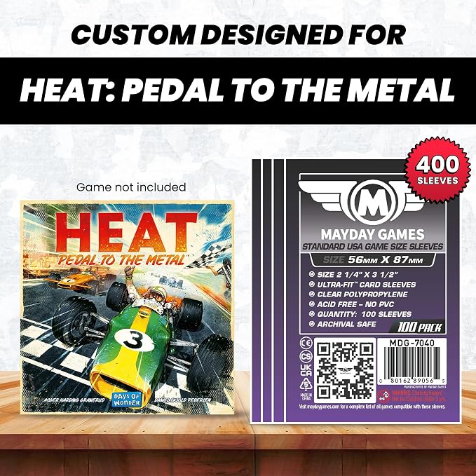 Mayday Games Heat: Pedal to the Metal -Standard Compatible Card Sleeve Bundle - Image 4