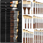 Nicpro 30pcs Paint Brush Set, Professional Acrylic Paint Brushes by Nicpro