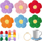 Avtytsda 6PCS Punch Needle Coaster Kit, Easy Punch Needle DIY Embroidery Set by Avtytsda