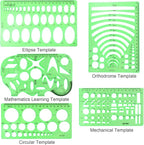 11PCS Geometric Drawings Templates, Drafting Stencils Measuring Tools, BetyBedy - Image 4