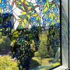 Original Hand Drawn Wisteria Stained Glass Window Border Film, Transparent - Image 2