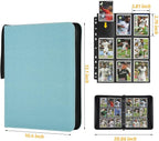 GERMUN 3 Ring 9 Pocket Zipper Card Binder, 720 Double Sided Standard PU Trading - Image 2