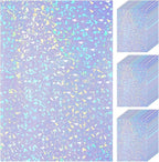 60 Sheets Holographic Laminate Sheets Clear Glitter A4 Size Vinyl Sticker Paper by Nezyo