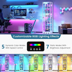 Dystler Display Cabinet with Glass Doors, 6 Tier RGB Lights Curio Cabinet | - Image 3