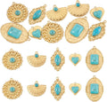 10Pcs Synthetic Turquoise Stone Charms Golden Bohemian Style Turquoise Charm by Craftora