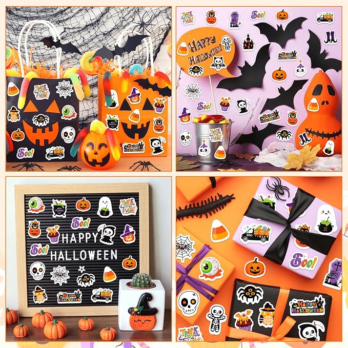 300Pcs Halloween Foam Stickers, Self-Adhesive Ghost Pumpkin Spider Stickers - Image 6