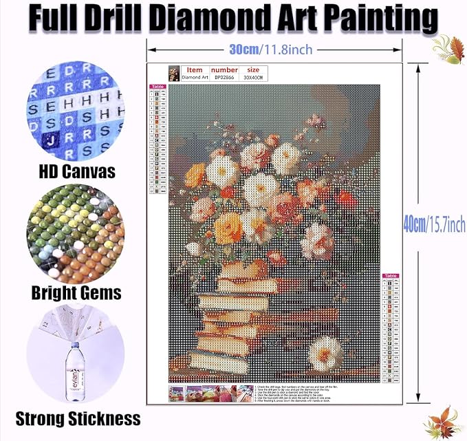 RYMILIE 5D Diamond Art Kits for Adults, Flower Books Diamond Painting Kits for - Image 5