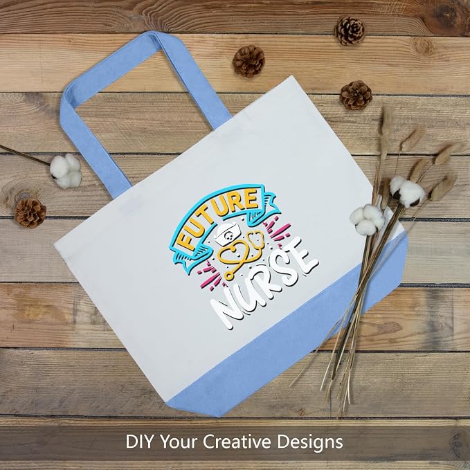 TOPDesign 3-Pack Super Strong Large 12oz Cotton Canvas Tote Bags, Reusable - Image 3