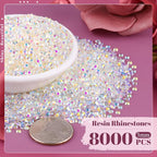 8000PCS 3mm Resin Jelly Rhinestones in Bulk, Bedazzling Flatback Crystals - Image 2