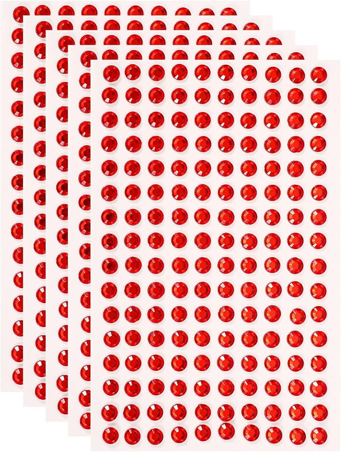 HARFINGTON 5 Sheet/800pcs Rhinestone Adhesive Stickers Self Adhesive Acrylic by HARFINGTON
