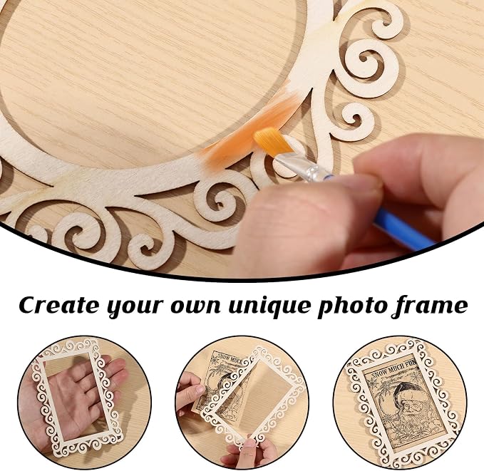 FREEBLOSS 28Pcs Unfinished Wood Picture Frames DIY Wood Frames - Image 4
