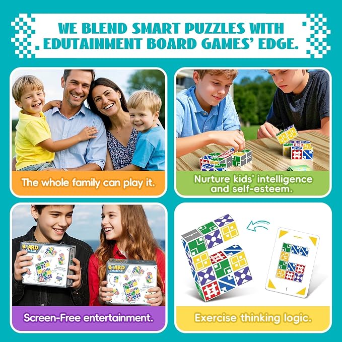 Family Matching Game for Kids & Adults, Block Puzzle Board Games for Boys & - Image 6