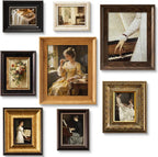 Lineshading 8 Pcs Picture Vintage Gallery Wall Frame Set Antique Picture Frame by Lineshading