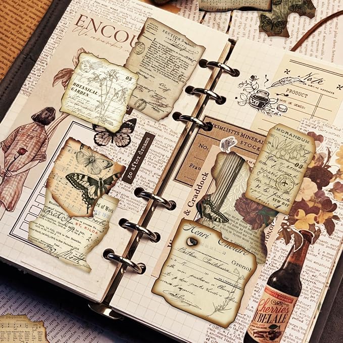 PRSTINCOL Vintage Journaling Stickers, Scrapbook Supplies - Image 5