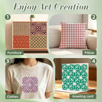 Geometric Texture Stencils for Crafts Reusable 16Pcs Stencils | DIY Art - Image 5