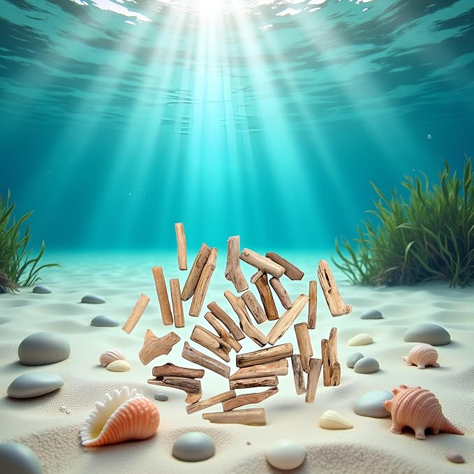 20 Pcs Natural Driftwood Pieces Branch Slices Craft Sticks Beach Decor - Image 4