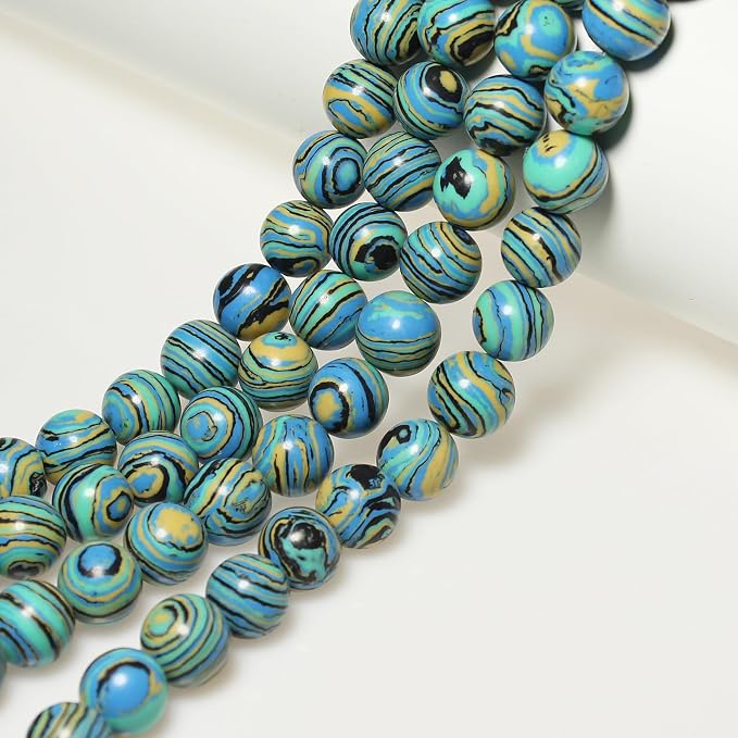 MJDCB Synthesis Colour Malachite Beads Beautiful Fashion Round Stone Beads - Image 6