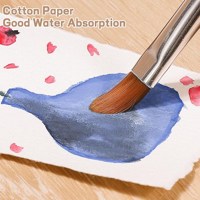 25 Sheets Watercolor Paper, 2 x 3.5, Deckled Edge Handmade Paper | 300 GSM paper - Image 4