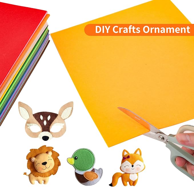 40PCS 12 x 12”, 2mm Thick Stiff Felt Fabric Sheets Assorted Colours Felt Pack - Image 5
