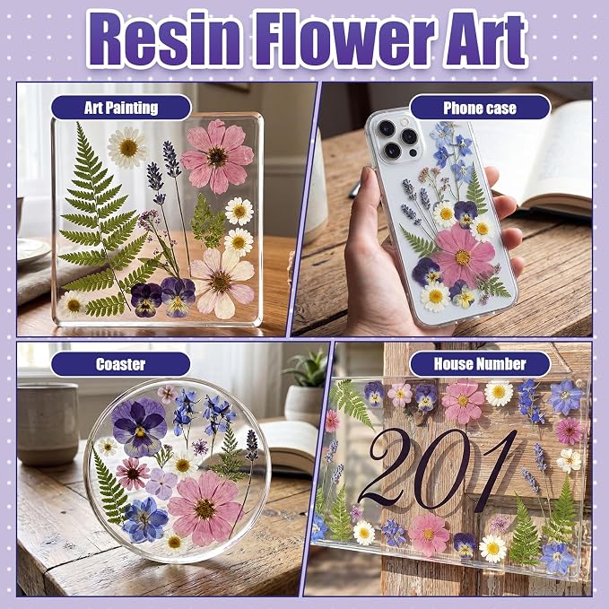 140Pcs Pressed Dried Flowers and Leaves Real Natural Dried Flowers - Image 5