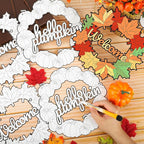 Sereliy 24 Pcs Fall Coloring Wreath Crafts, Color Your Own Thanksgiving Crafts - Image 4