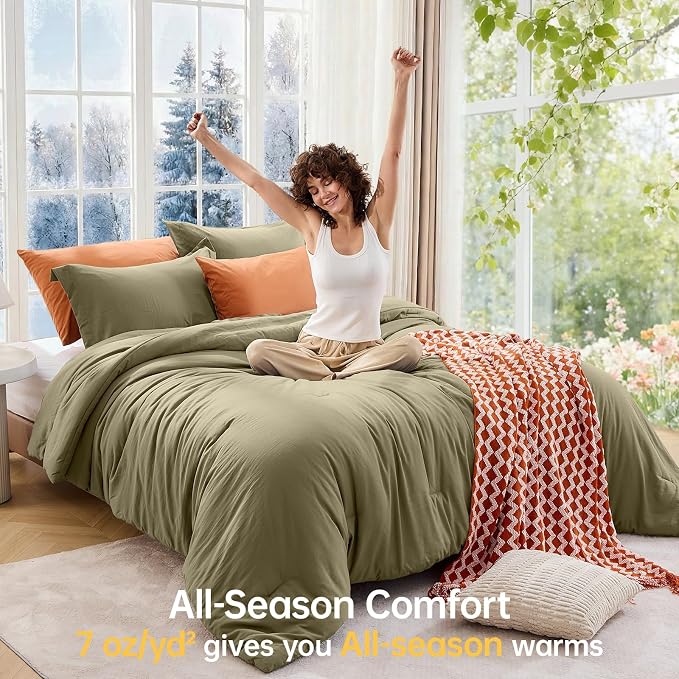 MUXHOMO Queen Comforter Set, All Season Ultra Soft Down Alternative Bedding - Image 4