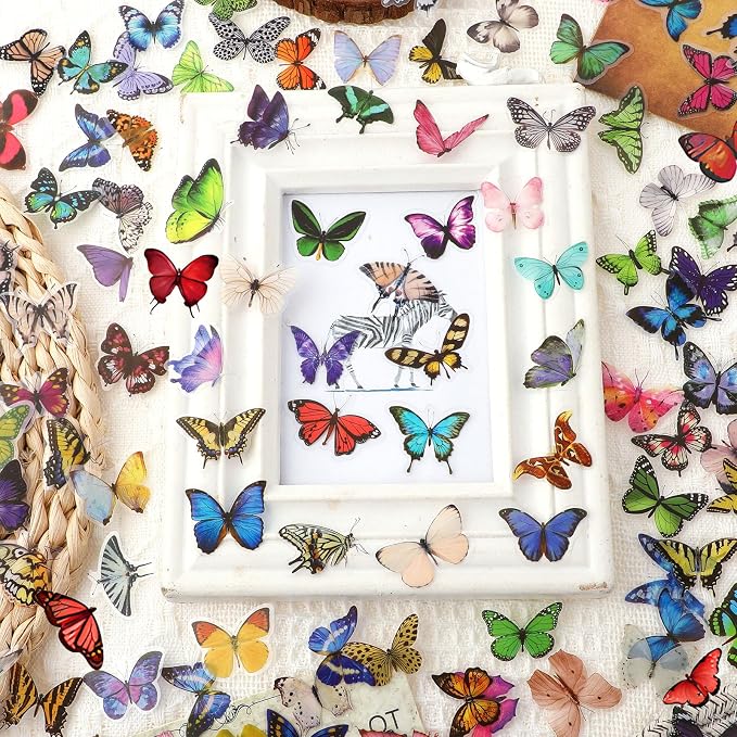 COMNICO Butterfly Stickers PET Waterproof Transparent Colorful Resin Decals - Image 6