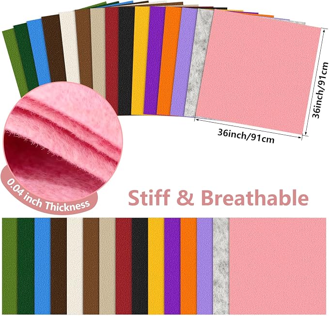 Felt Fabric 36'' X 36'' Large Felt Sheets Stiff Craft Felt by The Yard - Image 2