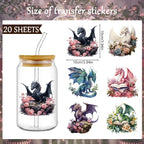 Rngmsi 20 Sheets Dragon UV DTF Cup Wrap, Fantasy Cold UV DTF Stickers | Magic - Image 2