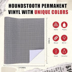 Tintnut Houndstooth Permanent Vinyl Roll 12in x 5ft Plaid Adhesive Vinyl | - Image 2
