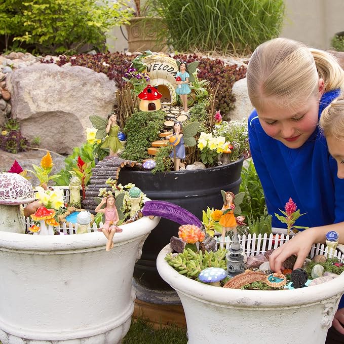 Unittype 19 Pcs Fairy Garden Accessories Outdoor Miniature Flower Fairy - Image 6