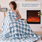 Blue Checkered Weighted Blanket - Image 2