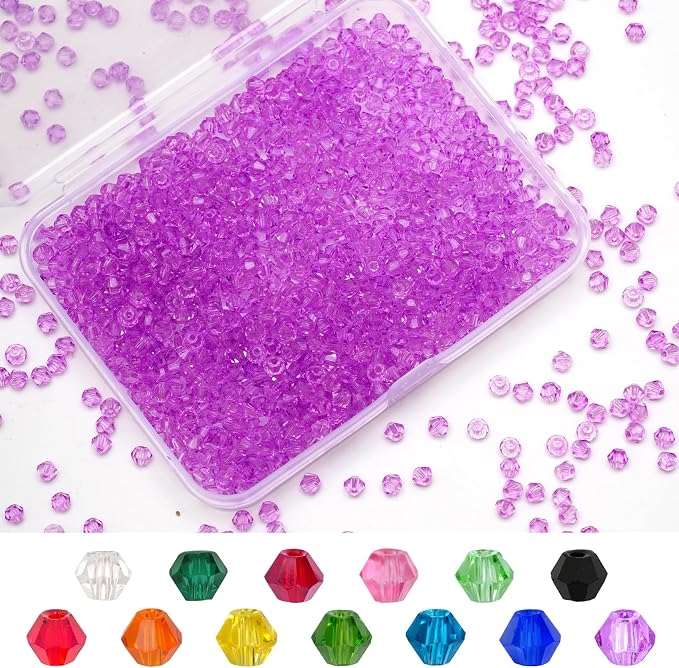1000PCS Bicone Crystal Beads 4mm Glass Faceted Spacer Beads Bulk - Image 7