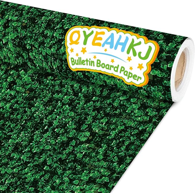 Qyeahkj Green Leaves Bulletin Board Paper Roll Greenery Leaf Bulletin Board by Qyeahkj