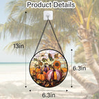 DASTOLL Stained Glass Window Hanging, Pumpkin Sunflower Suncatcher Diamond - Image 5