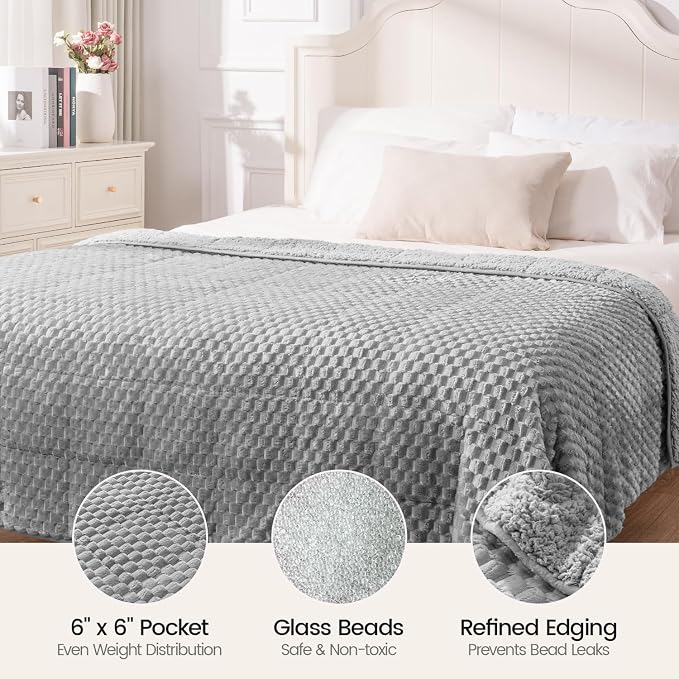 Super Fuzzy Soft Fleece Sherpa Weighted Blanket 20 lbs - Image 5