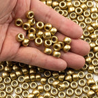 Gxueshan 1000 Pcs Acrylic Gold Pony Beads 6x9mm Bulk - Image 3