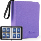 4 Pocket Card Binder for 400 Cards, Premium PU Zipper Card Collection Album by Hijvxk
