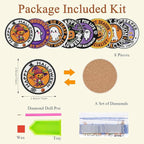 Gemozaic 8PCS Halloween Diamond Art Coasters Kit - Image 7