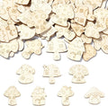 200 pcs Mixed Styles Mushroom Theme Unfinished Wood Cutout Charms Lovely by Gythara