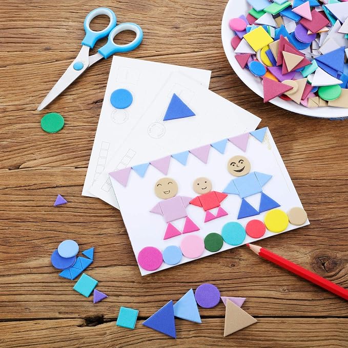 Sumind 1000 Pieces Foam Shape Stickers Self Adhesive Felt Shape - Image 6