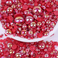 2000PCS AB Color Imitation Half Round Pearls Bead Loose Beads Gems, Mixed Sizes by UYTRDVG