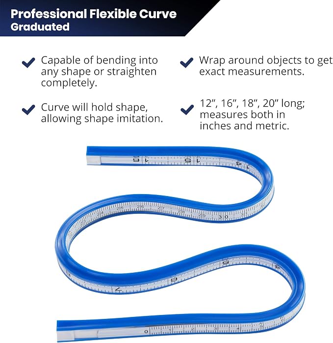 Pacific Arc Flexible Curve Graduated 12 Inch Ruler - Image 2