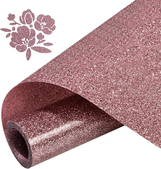 Glitter Heat Transfer Vinyl Rolls 12" x 5FT Pink by Unknown